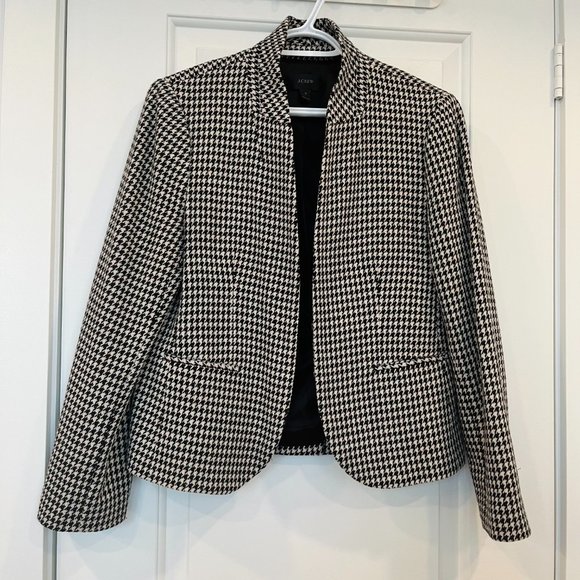 J. Crew Black and White Houndstooth Blazer - Picture 4 of 7